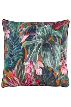 Image of Mogori Wild Medinilla Piped Velvet Cushion