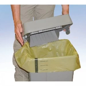 Image of Clinical Waste Sack For Landfill Medium Duty Yellow Tiger Striped