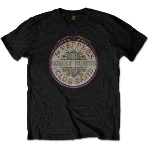 Image of The Beatles - Original Pepper Drum Unisex Large T-Shirt - Black