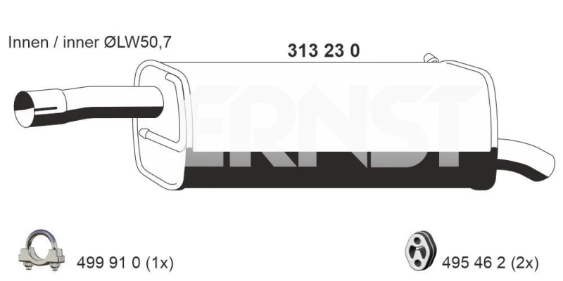 Image of Rear silencer ERNST 313230