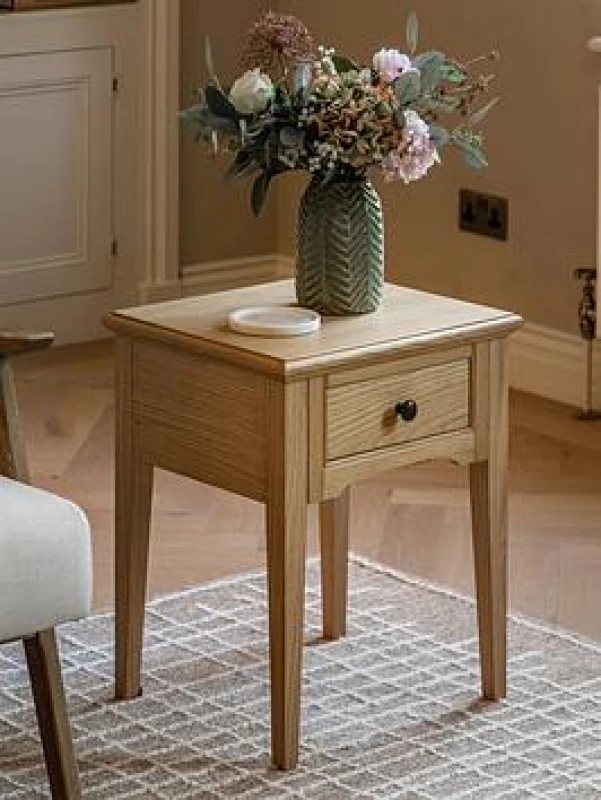 Image of SO'HOME Harriet Oak 1 Drawer Side Table Light Oak Wood ONE SIZE