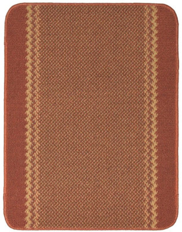 Image of THE RUGS Washable Designer Rugs & Mats Lined Bordered Design in Terra 116T in Terracotta Size: 67cm x 100cm Terracotta Unisex 67cm x 100 cm