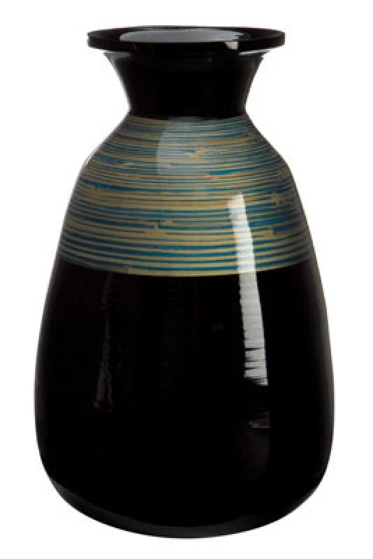 Image of Premier Housewares Bamboo Complements Black and Natural Vase Black