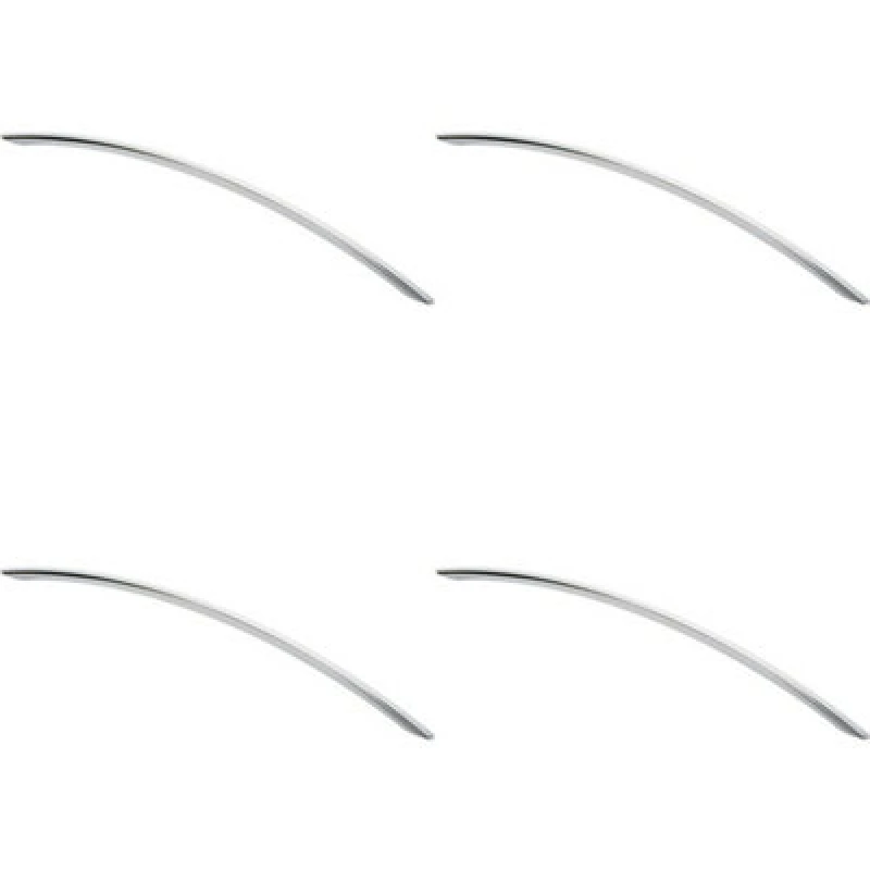 Image of Loops 4x Curved Bow Cabinet Pull Handle 408 x 10mm 352mm Fixing Centres Chrome Multi unisex
