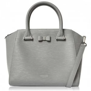 image of Ted Baker Daryyl Bow Leather Tote Bag - mid-grey