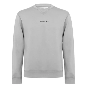 Image of Replay Centre Crewneck Sweatshirt - Brown
