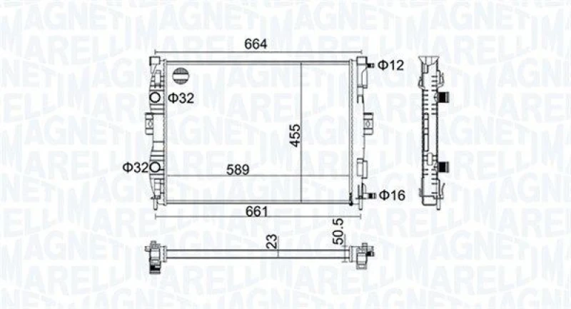 Image of MAGNETI MARELLI Engine radiator MAGNETI MARELLI 350213160600