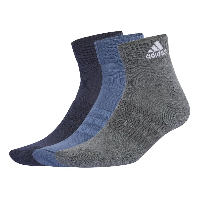 Image of adidas Cushioned Sportswear Ankle Socks 3 Pairs Juniors Trainer Socks 4.5 - 5.5 Red 43347808040