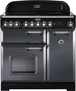 Image of Rangemaster CDL90ECSL/C Classic Deluxe Slate with Chrome Trim 90cm Ceramic Range Cooker