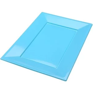 image of Amscan Caribbean Plastic Serving Platters (Blue)