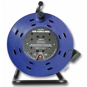 Image of Zexum 25m 4G Socket Extension Reel on Metal Frame