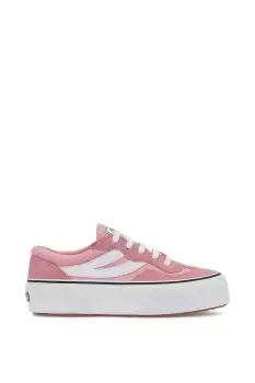 Image of Superga 3041 Revolley Colorblock Platform Trainer Female Pink/White UK Size 5.5