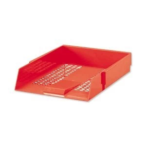 image of 5 Star Office Foolscap Letter Tray High impact Polystyrene Red