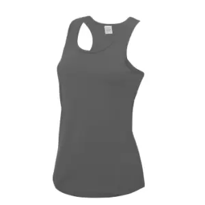 Image of AWDis Just Cool Girlie Fit Sports Ladies Vest / Tank Top (L) (Charcoal)