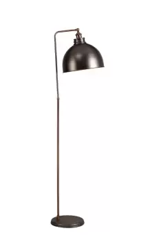Image of Adjustable Floor Lamp, 1 x E27, Antique Silver, Copper, White