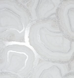 image of Arthouse Agate Soft White Wallpaper