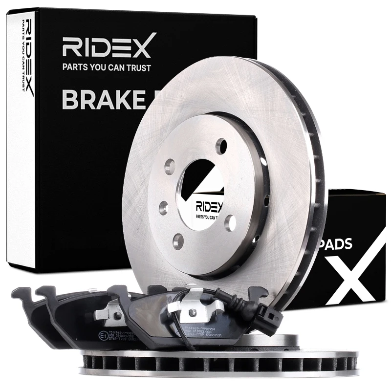 Image of RIDEX 3405B0401 Brake disc and pads set Front Axle, Brake Disc Type: Vented Brake Set,disc brakes (3405)