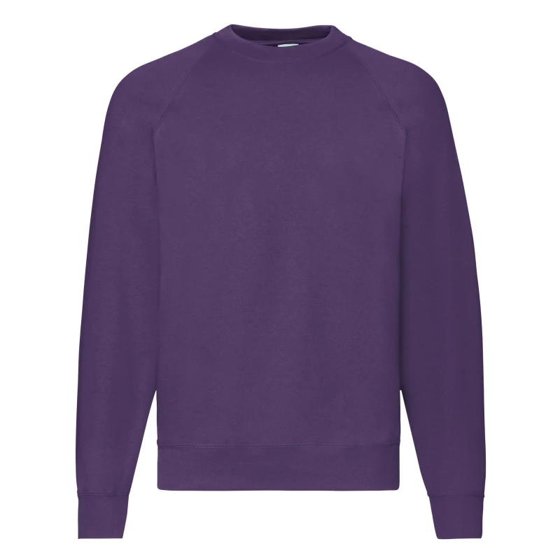 Image of Fruit Of The Loom Fruit of the Loom Men Classic Raglan Sweatshirt in Purple Size: Small Purple S Male 5063470305476