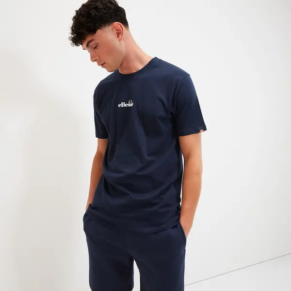 Image of Ollio Logo Print T-Shirt in Cotton Mix with Short Sleeves