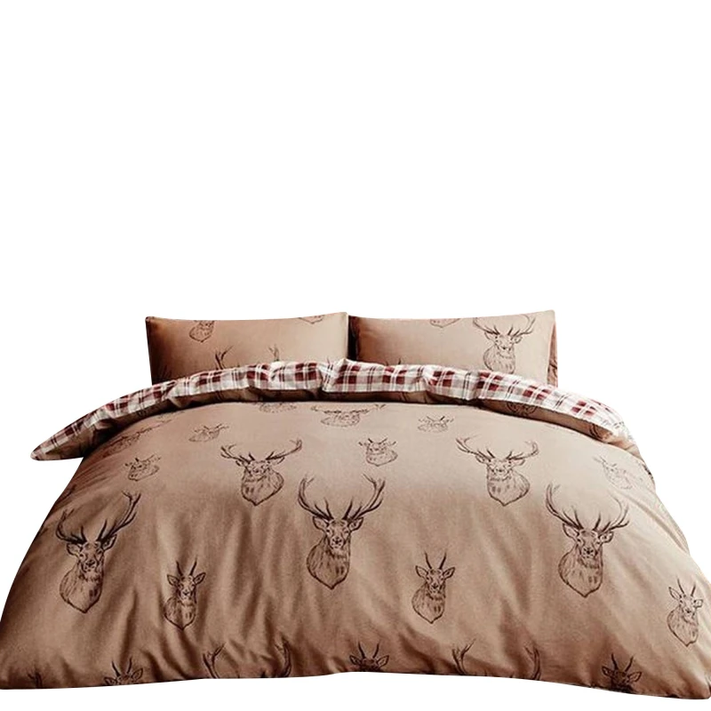 Image of Catherine Lansfield Stag Duvet Cover Set in Beige Size: King Beige Unisex King
