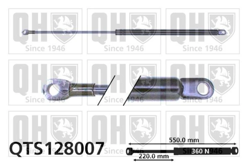 Image of QUINTON HAZELL Tailgate strut QUINTON HAZELL QTS128007