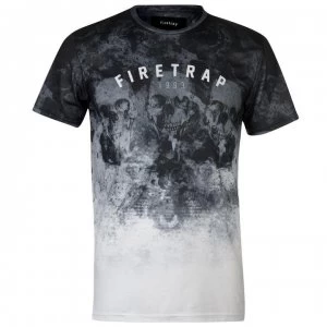 image of Firetrap Sub T Shirt Mens - Textured Skull