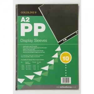 image of Goldline Polyprop Display Sleeves A2 6 Holes PDSA2Z (PK10)