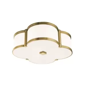 Image of Chandler 3 Light Flush Mount Brass, Glass