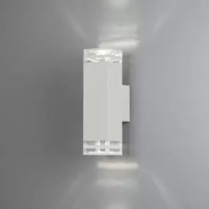 Pollux Outdoor Modern Up Down 4 Line Wall Light White 2x GU10, IP44