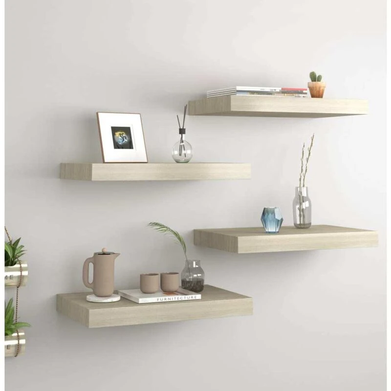Image of VIDAXL Floating Wall Shelves 4 pcs Oak 40x23x3.8cm mdf Vidaxl 8720286075012