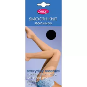 image of Silky Womens/Ladies Smooth Knit Stockings (1 Pairs) (Medium (5ft-5ft8a)) (Black)