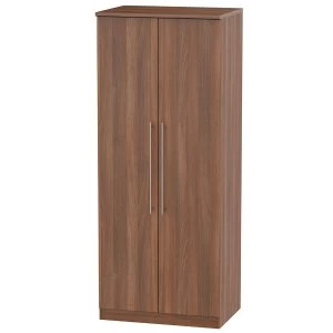 Image of Robert Dyas Edina Ready Assembled 2-Door Wardrobe - Walnut