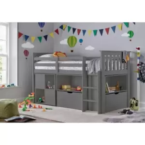 Image of Milo Grey Sleep Station Desk Storage Bed and Orthopaedic Mattress