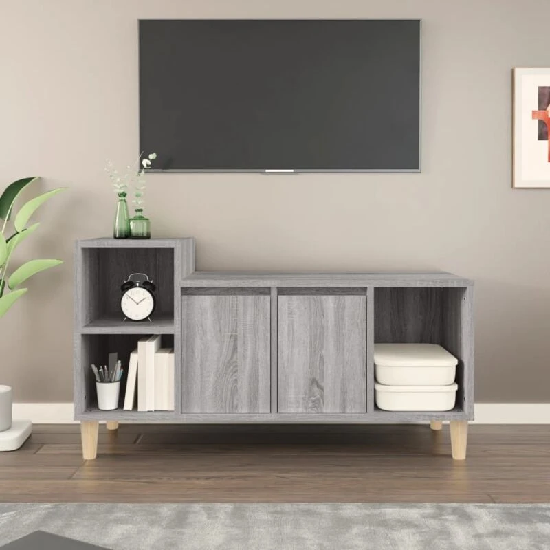 Image of Vidaxl TV Cabinet Grey Sonoma 100X35X55cm Engineered Wood, Grey 821178
