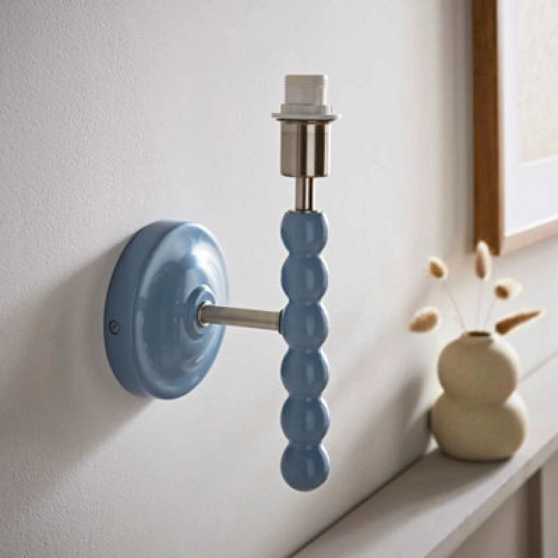 Image of ValueLights ValueLights Bobbins Pastel Bobble Style Wall Light Base in Pale Blue Pale Blue One Size Unisex 5016529273691