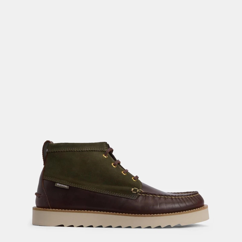 Image of Barbour Mens Hadston Chukka Boots Olive/Brwn OL32 male 7 (41)