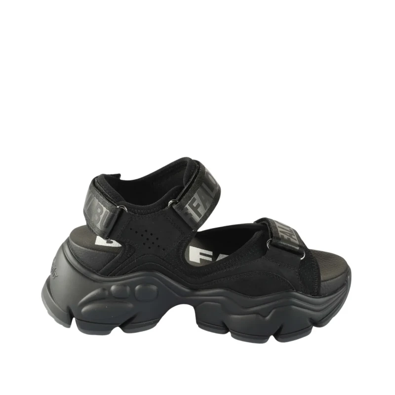 Image of Buffalo Womens wedge sandals Buffalo Binary 0 - Vegan Nappa/nubuck Noir Female 42