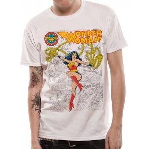 Wonder Woman - Retro Comics Mens X-Large T-Shirt - White