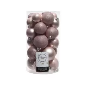 image of Kaemingk Shatterproof Christmas Baubles (Pack Of 30) (Pack of 30) (Blush Pink)