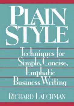 Image of Plain Style by Richard Lauchman Paperback