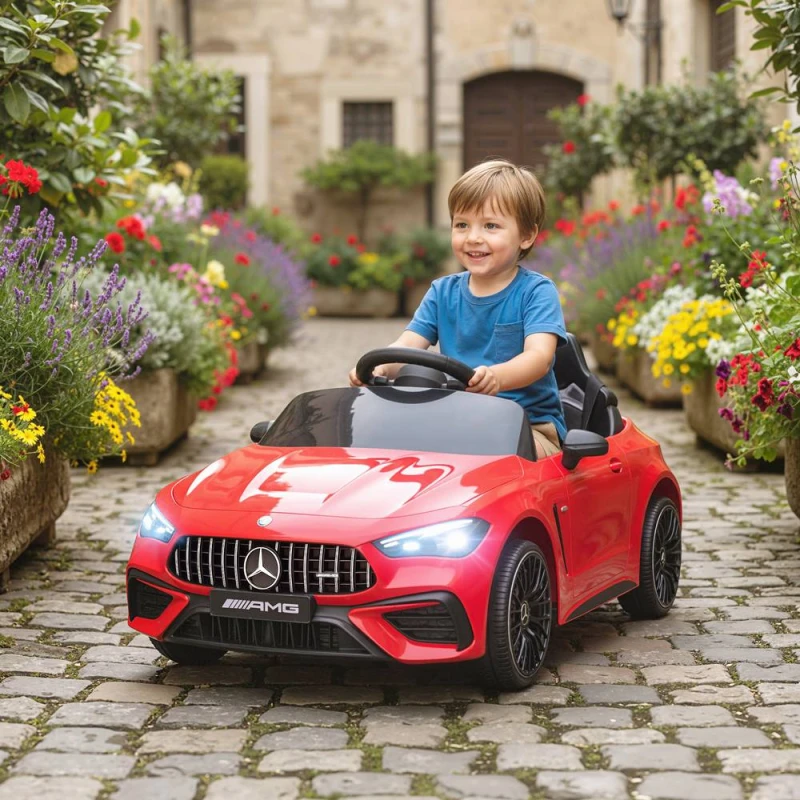 Image of AIYAPLAY Kids Electric Car Licensed Mercedes AMG, 12V Ride On Car, Red, Red 370-443V70RD