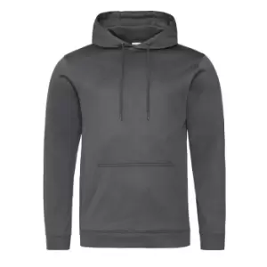 Image of AWDis Adults Unisex Polyester Sports Hoodie (3XL) (Steel Grey)