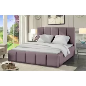 Image of Lurita Bed King Plush Velvet Pink