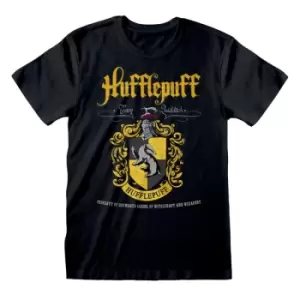 image of Harry Potter - Hufflepuff Crest Unisex Small T-Shirt - Black