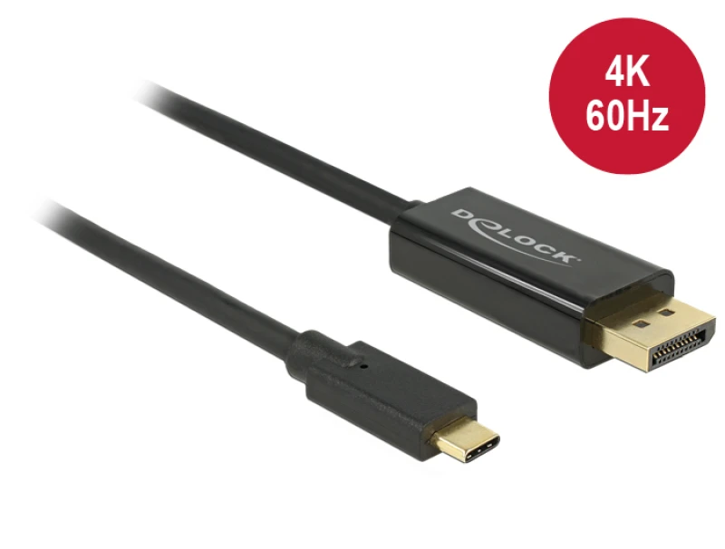 Image of DeLOCK 85257 video cable adapter 3m USB Type-C DisplayPort Black