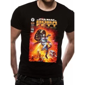 Image of Star Wars - Fett Enemy Comic Mens Large T-Shirt- Black