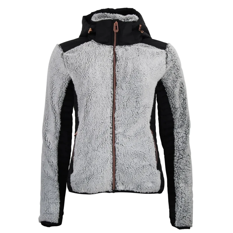 Image of Two-tone zip-up hoodie fleece For Her Peak Mountain Noir Female L