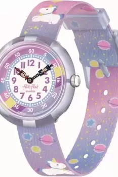 image of Childrens Flik Flak Cuddly Unicorn Watch FBNP213