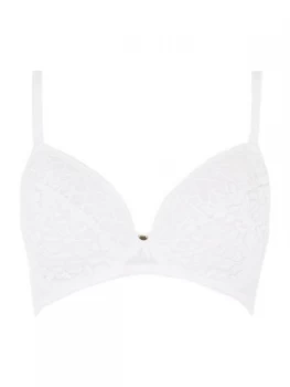 image of Freya Soiree lace padded plunge bra White