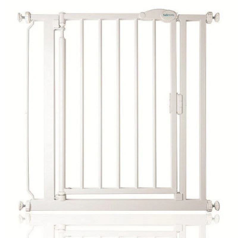 Image of Safetots Pressure Fit Self Closing Stair Gate, 75Cm - 82Cm, White, Auto Closing Baby Gate, Safety Barrier